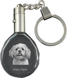 Produktbild von Lhasa Apso - Anhänger mit Hundefoto, Kristall-Schlüsselring in Geschenkbox, ein einzigartiges Geschenk von Art-Dog transparent