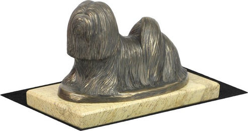Produktbild von Lhasa Apso Hundefigur Hundesilhouette auf Steinsockel