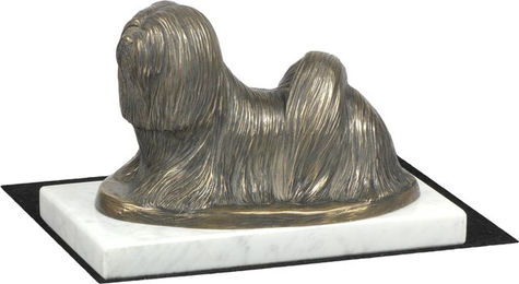 Produktbild von Lhasa Apso Hundefigur Statue auf weißem Marmor
