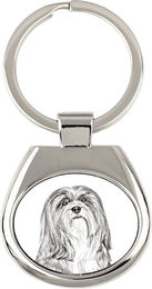 Produktbild von Lhasa Apso - Schlüsselanhänger mit Hund, Schlüsselanhänger mit Aufdruck, personalisierter Anhänger der Marke Art-Dog silber