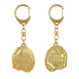 Lhasa Apso Schlüsselanhänger vergoldet mit Hundemotiv – Bild 1 von 6