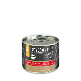 Produktbild von Liebesgut Katzennassfutter Bio Gans mit Kokos und Tomate 200g