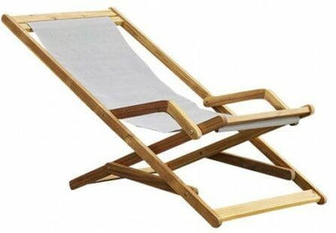 Produktbild von Liegestuhl aus massivem Akazienholz und Textilene Wilsa Garden Sea