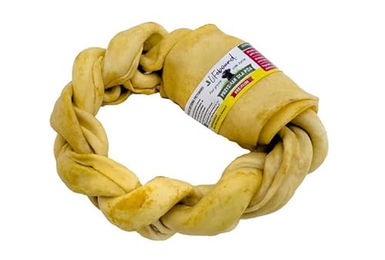 Lifebound Kauknochen aus Kalbsleder, geflochten - 6 x 15 cm – Bild 1 von 3