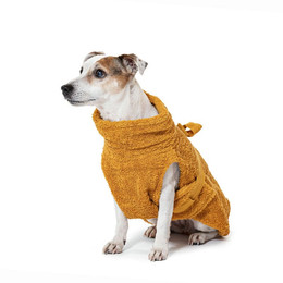 Produktbild von Lill`s Dog Hundebademantel aus Bio-Baumwolle Senfgelb XXS