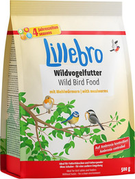 Produktbild von Lillebro Wildvogelfutter mit Mehlwürmern - 3 x 500 g