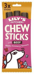 Produktbild von Lily's Kitchen Chew Sticks mit Rind für Hunde - 3 x 120 g