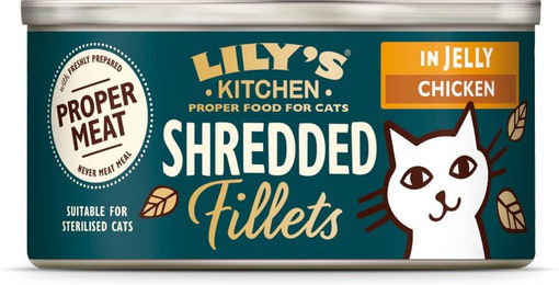 Produktbild von Lily's Kitchen Shredded Fillets für Katzen 24 x 70 g - Huhn