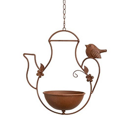 Produktbild von Linoows Vogeltränke Vogelbad Vogelfutterschale Kaffeekanne aus Eisen