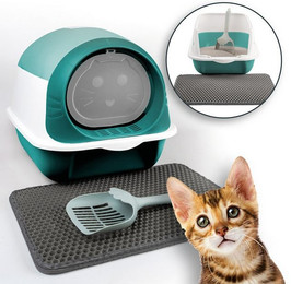 Produktbild von LINUMA Katzentoilette mit Deckel, Streumatte und Schaufel