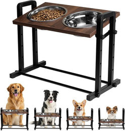 lionelo Futternapf MISTY, Edelstahl 304, 4 Höhen 14–32 cm/3 Winkel 0–15°/2×1200 ml/304 Stahl/2,35 kg – Bild 1 von 5