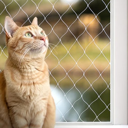 Produktbild von lionto Balkonschutznetz zur Sicherung von Katzen aus transparentem Nylon - 24 m