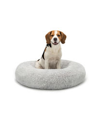 lionto Donutbett für Hunde und Katzen rund aus Plüsch - 80 cm – Bild 1 von 5