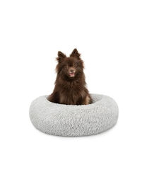 lionto Donutbett für Hunde und Katzen, rund, Ø 40 cm, hellgrau - 40 cm – Bild 1 von 6