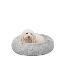 lionto Donutbett für Hunde und Katzen rund Ø 50 cm hellgrau - 50 cm – Bild 1 von 6