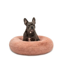 lionto Donutbett für Hunde und Katzen rund Ø 70 cm rosa – Bild 1 von 6