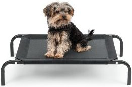 Produktbild von lionto Erhöhte Hundeliege für Haus und Garten, schwarz, 75x47 cm