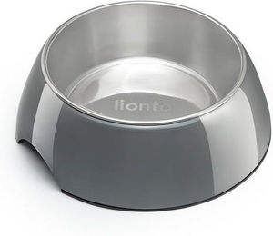 Produktbild von lionto Futternapf aus Edelstahl mit Melamin-Gehäuse, 210 ml, grau - 210 ml