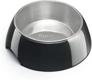 Produktbild von lionto Futternapf aus Melamin mit Edelstahleinsatz, 420 ml, schwarz - 420 ml