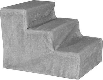 lionto Haustiertreppe für Katzen 46x36x34 cm, rutschfest & stabil (auch für Kitten, 1-St., geringe Stufenhöhe von 10 cm), weich gepolstert & gelenkschonend, mit abnehmbarem Plüschbezug – Bild 1 von 5