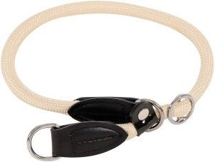 lionto Hunde-Halsband mit Zugstopp aus Nylon, 45 cm, beige - 45 cm – Bild 1 von 7