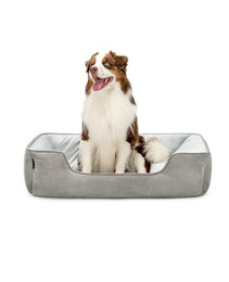 Produktbild von lionto Hundebett 2-in-1 mit komfortablem Einstieg, pflegeleichtes Hundekissen in Wildlederoptik, 110x80 cm - 1 Stk.