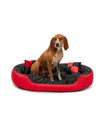 Produktbild von lionto Hundebett 4-in-1 mit Wendekissen aus robustem Oxford
