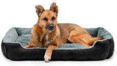 lionto Hundebett mit Wendekissen und rutschfester Unterseite 90x70 cm – Bild 1 von 6