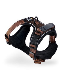 Produktbild von lionto Hundegeschirr gepolstert aus weichem Nylon Größe M braun