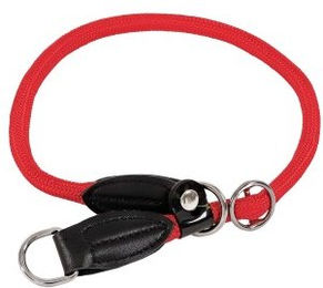 lionto Hundehalsband aus strapazierfähigem Nylon mit Zugstopp und Kunstleder - 45 cm – Bild 1 von 7