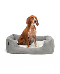 Produktbild von lionto Hundekörbchen mit flauschigem Wendekissen meliert grau - 1 Stk.