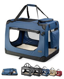 Lionto Hundetransportbox - faltbar - blau L – Bild 1 von 6