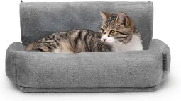 Produktbild von lionto Katzenheizungsliege mit Plüschbezug dunkelgrau
