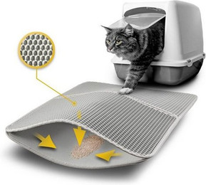 Produktbild von lionto Katzenstreumatte doppellagig grau 61x38 cm - 1 Stk.