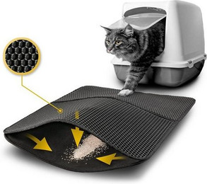 Produktbild von lionto Katzenstreumatte doppellagig schwarz 61x38 cm