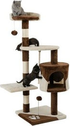 lionto Kratzbaum Katzenkratzbaum Höhe 112 cm braun/beige – Bild 1 von 6