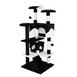 Produktbild von lionto Kratzbaum Katzenkratzbaum Höhe 130 cm schwarz/weiß