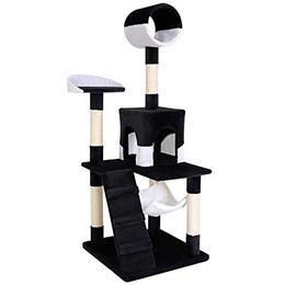 Produktbild von lionto Kratzbaum Katzenkratzbaum Höhe 133 cm schwarz/weiß