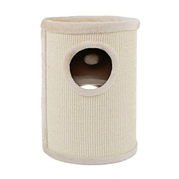 Produktbild von lionto Kratztonne aus Sisal mit Spielball und Plüschrand - 50 cm