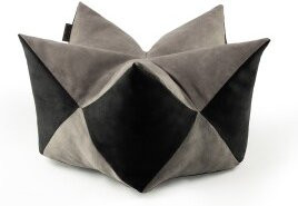 Produktbild von lionto Kronenkissen Hundebett in Wildlederoptik grau/schwarz M - 1 Stk.