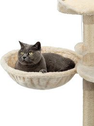 Produktbild von lionto Liegemulde für Kratzbäume 40 cm Durchmesser, 15 cm Tiefe, Plüsch, beige