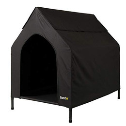 Produktbild von lionto Outdoor Hundeliege überdacht, 90x65x85 cm, schwarz