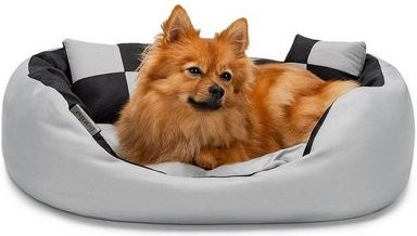 Produktbild von lionto Tierkissen 4-in-1 Hundebett mit Wendekissen, grau/schwarz, 65x50 cm