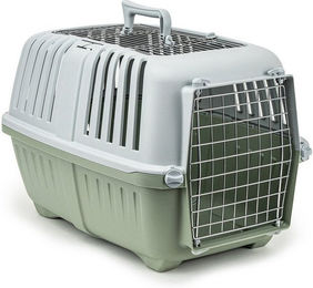 lionto Tiertransportbox 58,5x35,5x40 cm für Katzen, Meerschweinchen, Kaninchen, kleine Hunde bis 15 kg, Metalltür und -öffnung – Bild 1 von 5