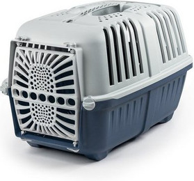 Produktbild von lionto Tiertransportbox aus recyceltem Kunststoff dunkelblau
