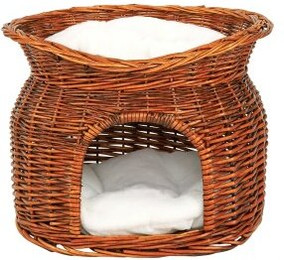 Produktbild von Lionto Weidenkorb für Katzen und kleine Hunde mit 2 weichen Liegekissen