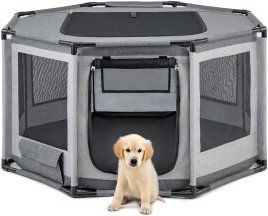 Lionto Welpenauslauf aus Oxford-Gewebe & atmungsaktivem Netz 1,12 m, 1,12 m, 62 cm – Bild 1 von 5