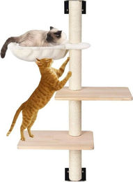 Liszton Kratzbaum Kratzbaum Wandkratzbaum, Massivholz Schritte Und Sunny Sitz Hängematte – Bild 1 von 5