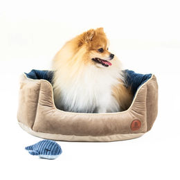 Produktbild von LokiLux kuscheliges Muschelbett für Katzen und Hunde „Charly“ - L , Blau