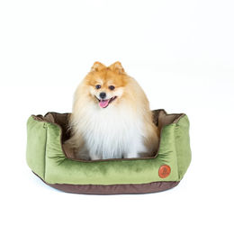 Produktbild von LokiLux kuscheliges Muschelbett für Katzen und Hunde „Charly“ - L , Grün